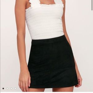 Lulus black suede skirt